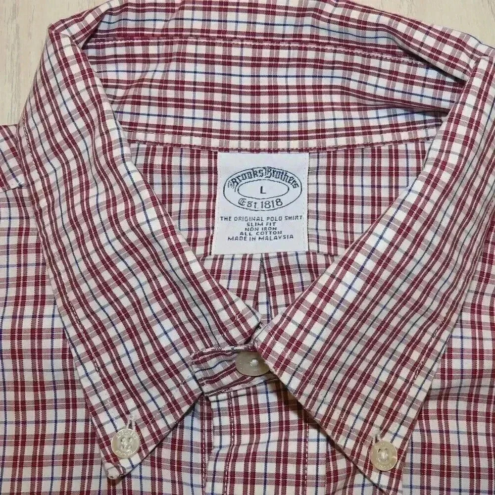 Brooks Brothers The Original Polo Button Down Shirt Slim Fit Size L